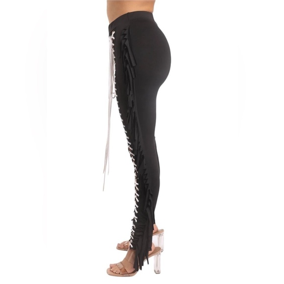 Womens Chic Lace up Detailed Fringe Pants Fashion Stylish Tassels Slim
New - Picture 6 of 8